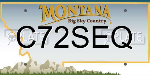 C72SEQ Montana License Plate