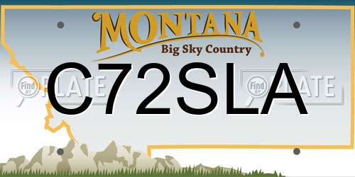 C72SLA Montana License Plate