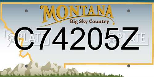 C74205Z Montana License Plate