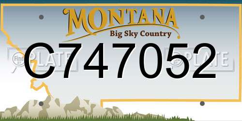 C747052 Montana License Plate