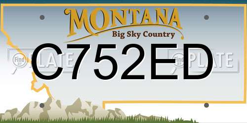 C752ED Montana License Plate