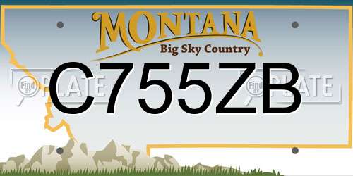 C755ZB Montana License Plate