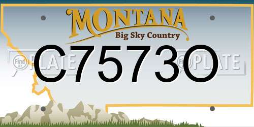 C7573O Montana License Plate