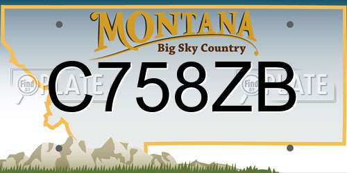 C758ZB Montana License Plate
