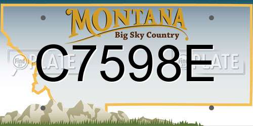 C7598E Montana License Plate