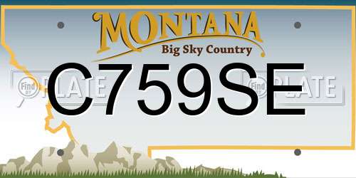 C759SE Montana License Plate