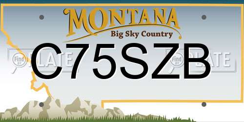 C75SZB Montana License Plate