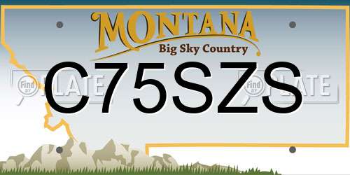 C75SZS Montana License Plate