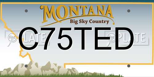 C75TED Montana License Plate