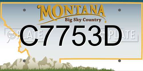 C7753D Montana License Plate