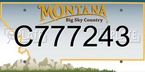 C777243 Montana License Plate