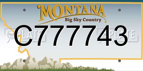 C777743 Montana License Plate