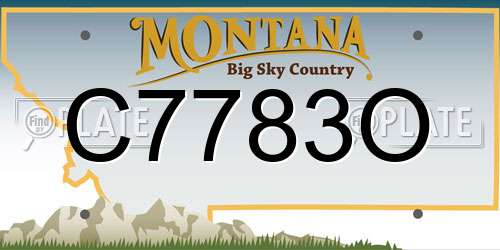 C7783O Montana License Plate