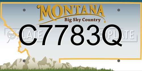 C7783Q Montana License Plate