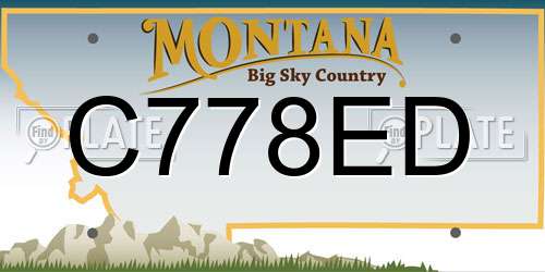 C778ED Montana License Plate