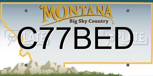 C77BED Montana License Plate