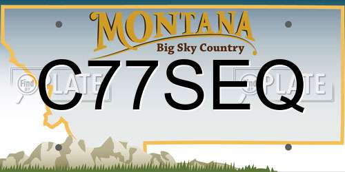 C77SEQ Montana License Plate