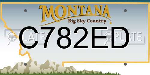 C782ED Montana License Plate
