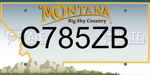 C785ZB Montana License Plate