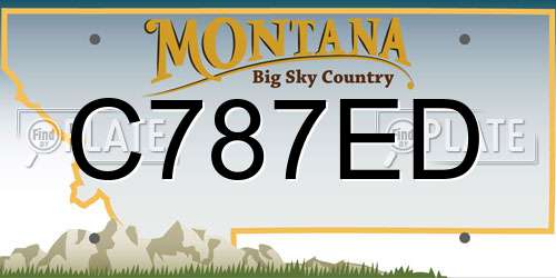 C787ED Montana License Plate