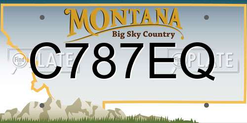 C787EQ Montana License Plate