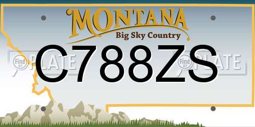 C788ZS Montana License Plate