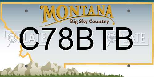 C78BTB Montana License Plate