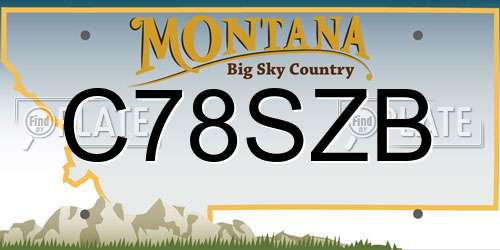 C78SZB Montana License Plate