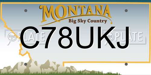 C78UKJ Montana License Plate