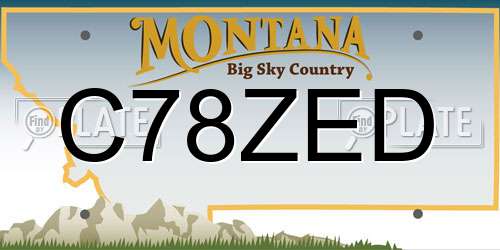 C78ZED Montana License Plate