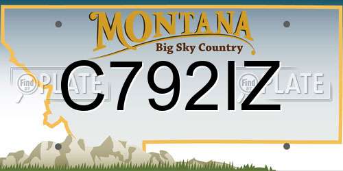 C792IZ Montana License Plate