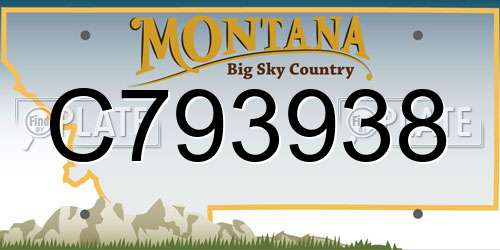 C793938 Montana License Plate
