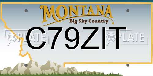 C79ZIT Montana License Plate