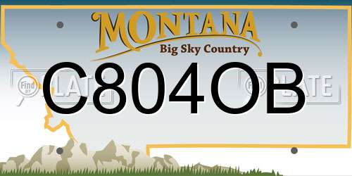 C804OB Montana License Plate