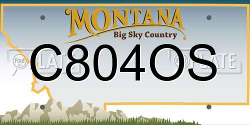 C804OS Montana License Plate