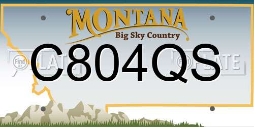C804QS Montana License Plate