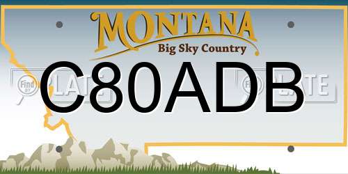 C80ADB Montana License Plate