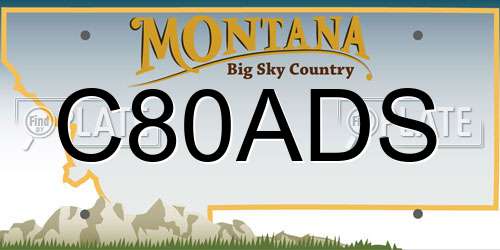 C80ADS Montana License Plate