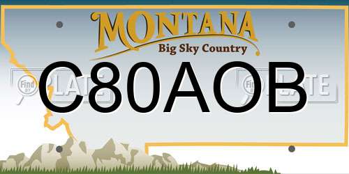 C80AOB Montana License Plate