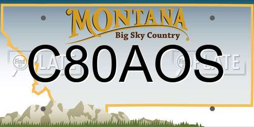 C80AOS Montana License Plate