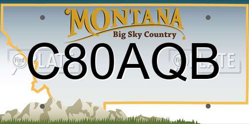 C80AQB Montana License Plate