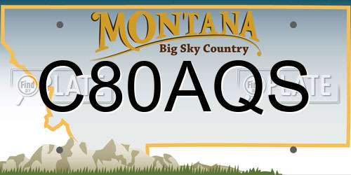 C80AQS Montana License Plate