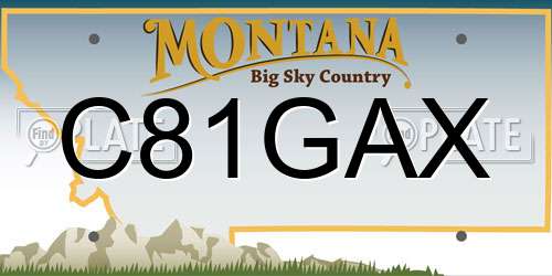 C81GAX Montana License Plate