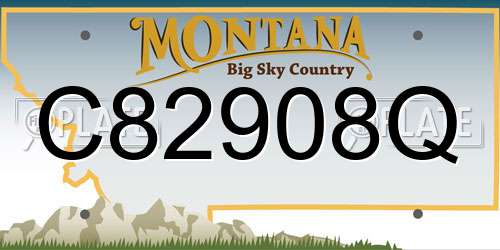 C82908Q Montana License Plate