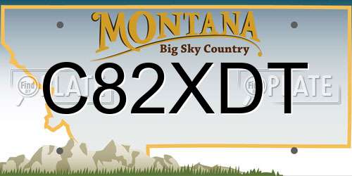 C82XDT Montana License Plate
