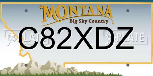 C82XDZ Montana License Plate