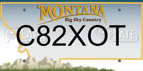 C82XOT Montana License Plate