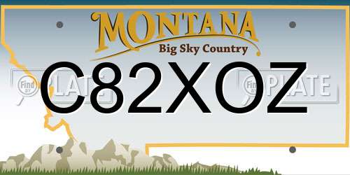 C82XOZ Montana License Plate