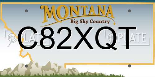 C82XQT Montana License Plate