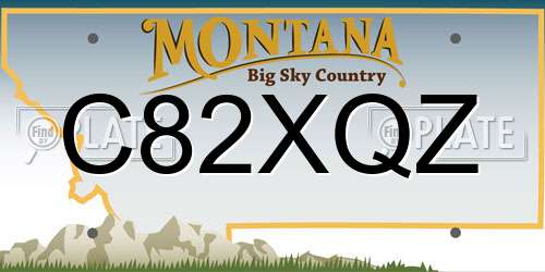C82XQZ Montana License Plate